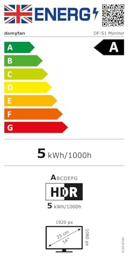 domyfan 14" Laptop Monitor Extender, FHD 1080P IPS Dual Laptop Screen Extender, HDMI/USB-A/Type-C Plug and Play for Windows, Mac, Chrome, Android, Xbox, Switch, PS5, Work with 13.3”-17” Laptops 13