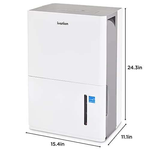 Ivation 4,500 Sq. Ft Energy Star Dehumidifier With Pump, Large Capacity Compressor De-humidifier for Big Rooms and Basements with Continuous Drain Hose Connector and Pump, Auto Shutoff and Restart 8