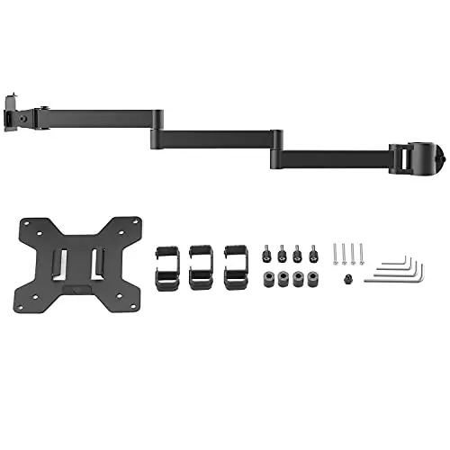 WALI Single Monitor Arm, Universal 3 Tier Arm Fully Adjustable Pole Mount Bracket for WALI Monitor Mounting System (001ARMXL), Black 6