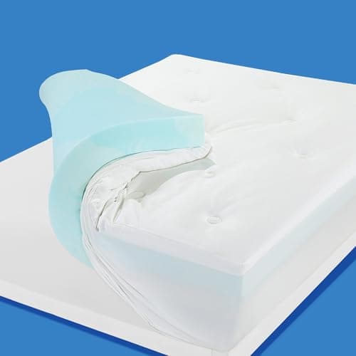 HOMBYS 6IN Thickness Cooling Mattress Topper for Hot Sleepers, Gel Memory Foam Mattress Pad Pillow Top with Fitted Deep Pocket, Soft Bed Topper for Back Pain Relief (Queen)