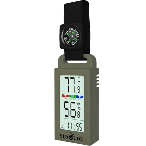 Indoor Outdoor Portable Thermometer Hygrometer with Accurate Temp & Humidity Detection Alarm Compass Crucial for a Comfortable Living Space, Camping, Workshop. Get it Now for a Controlled Environment