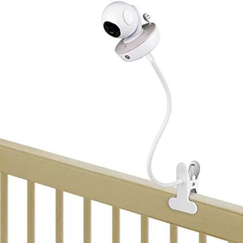Gooseneck Baby Monitor Mount for Motorola, Owlet, VAVA, Arlo Baby Monitor and Most Universal Baby Security Camera, Flexible Baby Camera Holder Without Tools or Wall Damage - White