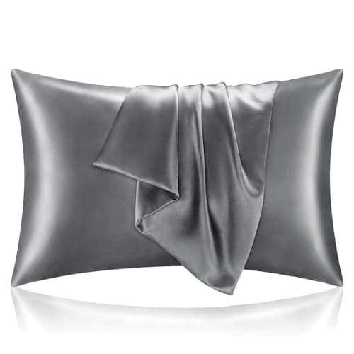 BEDELITE Satin Pillowcase for Hair and Skin, Super Soft and Cooling Similar to Silk Pillow Cases 2 Pack with Envelope Closure, Gift for Women Men(20"x30" Queen Size, Dark Grey)