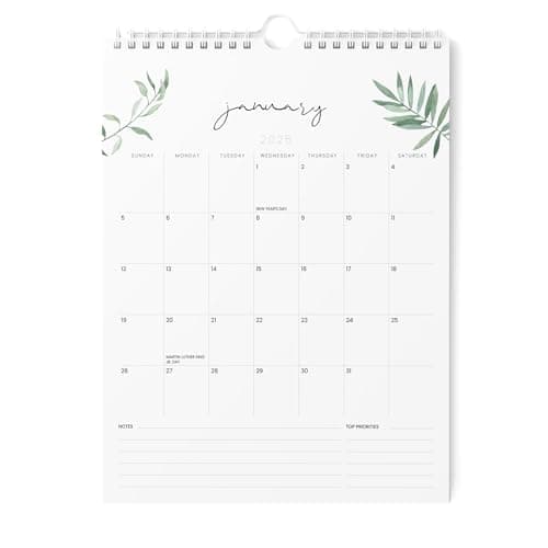 Karto Wall Calendar 2025 - Vertical 8.5x11 inch Runs Until June 2026 - Boost Your Productivity and Easy Planning with the Aesthetic Monthly Calendar - Greenery
