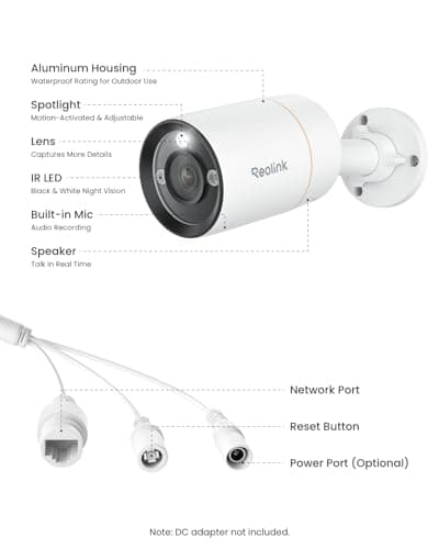 REOLINK 12MP PoE IP Camera Outdoor, Bullet Surveillance Cameras for Home Security, Smart Human/Vehicle/Pet Detection, 700lm Color Night Vision, Two Way Talk, Up to 512GB microSD Card, RLC-1212A 8