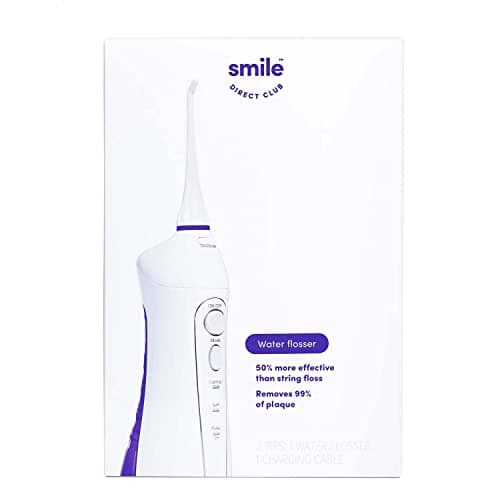 SmileDirectClub Cordless Water Flosser with 2 Nozzles - Waterproof Teeth Cleaner with 3 Pressure Modes - Removes 99% of Plaque