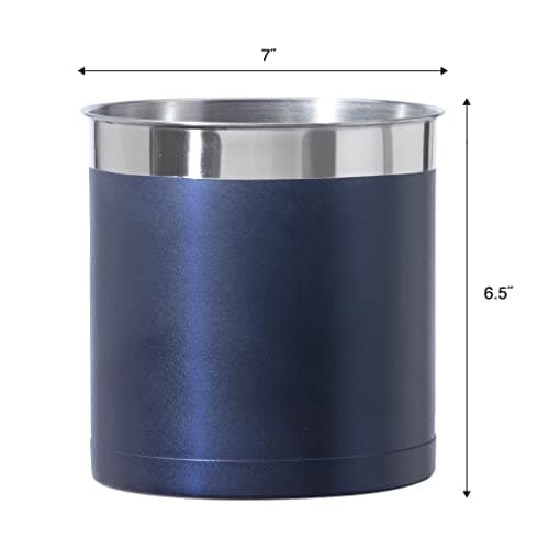 Oggi Stainless Steel Jumbo Utensil Holder - 7" Utensil Caddy, Weighted Base for Stability - Extra Large Utensil Crock and Countertop Utensil Organizer, Blue 5