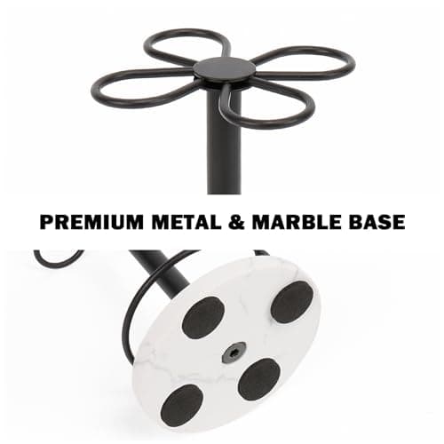 HarJue Toothbrush Holder Stand for Bathroom, Metal Toothbrush Organizer with Marble Base, Toothbrush Storage Collection for Family, Suitable for Home Hotel Countertop Vanity (Small, Matte Black) 6