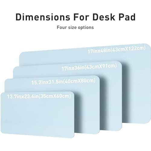 Aothia Leather Desk Pad Protector, Mouse Pad, Office Desk Mat, Non-Slip PU Leather Desk Blotter, Laptop Desk Pad, Waterproof Desk Writing Pad for Office and Home (23.6" x 13.7", Baby Blue) 6