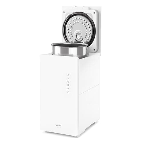 6L Stainless Steel Warm Mist Humidifier with Easy Clean and Warm Steam Function, Healthy Air Mist Humidifiers for Bedroom Living Room, with Sleep Mode and Auto-off Setting