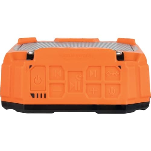 Klein Tools AEPJS3 Bluetooth Jobsite Speaker With Magnet and Hook, 20-Hr Run Time, Charge Via USB A or C, Pair Multiple Speakers via Broadcast, Hands Free Capable 12