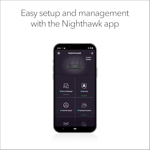 NETGEAR RAX36-100PAR AX3000 Nighthawk 4-Stream AX4 Up to 3 Gbps Wireless Speed WiFi 6 Router - Certified Refurbished 6
