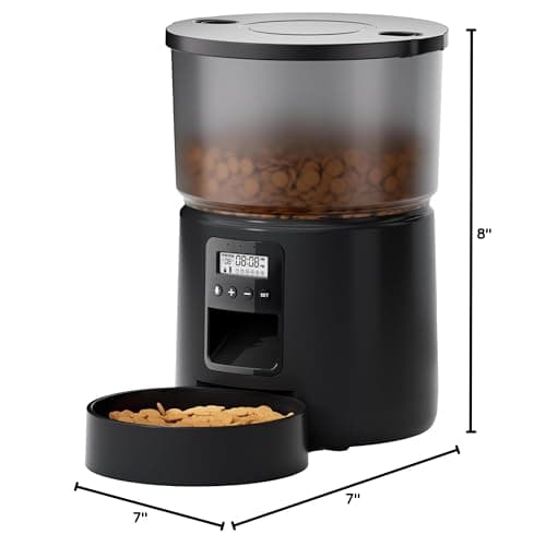 BEMOONY Automatic Cat Food Dispenser - 1-6 Meals, Customized Feeding Schedule for Cats & Dogs - 3L Capacity with Desiccant Bag 10