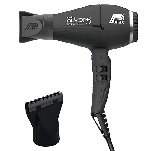 Parlux Alyon Matte Black Hair Dryer + M Hair Designs Hot Blow Attachment (Bundle) – Lightweight, Fast-Drying, Ionic Blow Dryer for Frizz-Free, Salon-Quality Styling