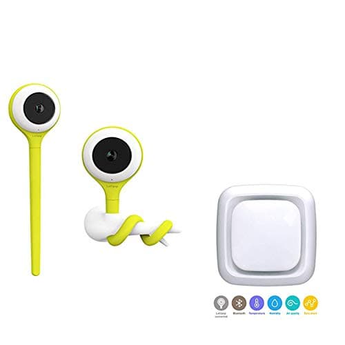 Lollipop Camera Baby Monitor Upgraded Smart Wi-Fi Camera of True Crying Detection, Two-Way Audio, Infrared Night Vision Bundle with Smart Air Quality Sensor (Lolipop Pistachio)