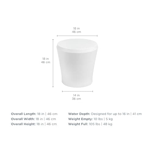 Ledge Lounger Signature Chaise Set of 2 + Affinity Side Table – in Pool Lounger Designed for Shallow Shelves Up to 9” – Outdoor Patio Sun Shelf & Poolside Furniture Bundle (Frost) 9