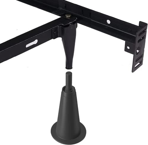 6 Pcs 5'' High Rise Bed Frame Risers, Heavy Duty Stem Bed Frame Feet with Socket Sleeve to Replace,Lift by 5 Inches (Fits Both ½ inch and 3/8 inch Inside Diameter Bed Frame Feet) 6
