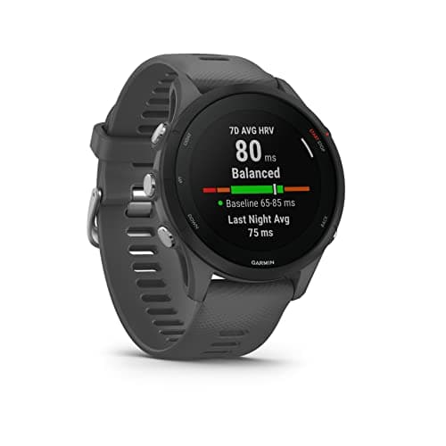 Garmin Forerunner 255 GPS Running Smartwatch, Advanced Insights, Long-Lasting Battery, Slate Grey with Wearable4U E-Bank Bundle 5