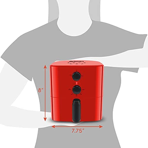 Elite Gourmet EAF-3218R Personal 1.1 Quart Compact Space Saving Electric Hot Air Fryer Oil-Less Healthy Cooker, Timer & Temperature Controls, Red. 6