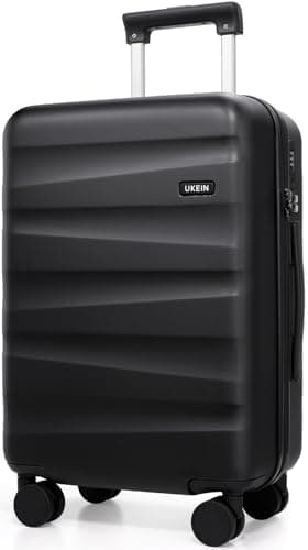 UKEIN 20Inch Carry-On Luggage, Lightweight PC HardShell Suitcase with 360° Spinner Wheels, TSA-Approved, Durable Airline Approved Rolling Luggage with Telescoping Handle, Ideal for 3-4 Day Travel