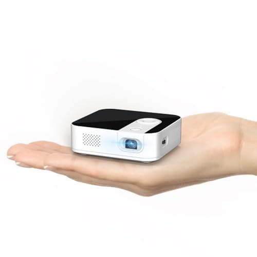 【3-hour Playtime】TMY Ultra Mini Projector, 1080P Support Portable Projector with WiFi and Bluetooth, Battery Powered Movie Projector, DLP Video Projector, Compatible with Phone/Pad/TV Stick/HDMI/USB