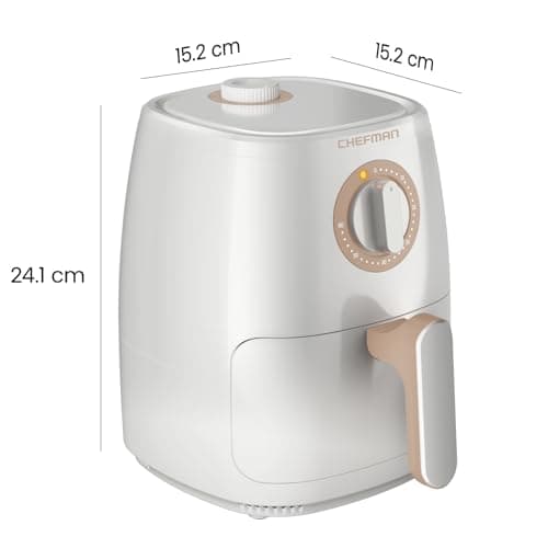 Chefman TurboFry 2-Quart Air Fryer, Dishwasher Safe Basket & Tray, Use Little to No Oil For Healthy Food, 60 Minute Timer, Fry Healthier Meals Fast, Heat And Power Indicator Light, Temp Control, White 7