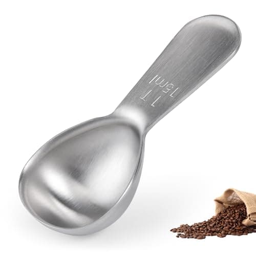 Doosu 1 Tablespoon Coffee Scoop - 18/8 Stainless Steel Heavy Duty Measuring Spoon with Short Handle, Food Grade Metal Tbsp Scoop for Ground Coffee Beans Tea Sugar Powder (15ml)
