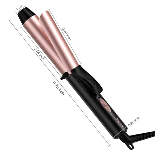 FARERY Mini Curling Iron 1 Inch, 100-240V Dual Voltage for Travel, Ceramic Curling Iron Travel Size with Keratin & Argan Oil Infused, Mini Hair Curler with Storage Bag, Rose-Gold 7