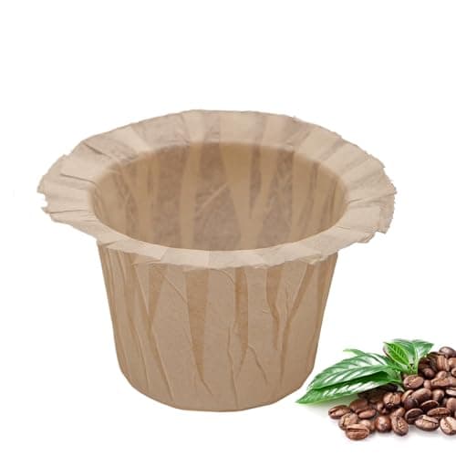 Irmidi Disposable Coffee Filters, 100 Count Natural Paper Filters Compatible with Keurig Brewers Single Serve 1.0 and 2.0, Fit all Reusable Coffee Pods(Natural 100)