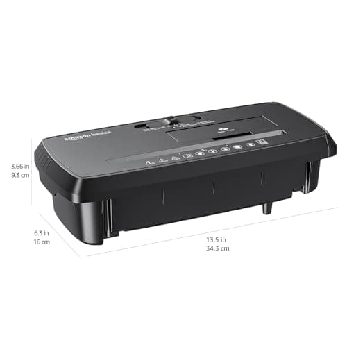 Amazon Basics 8-Sheet Strip Cut Portable Paper, CD, and Credit Card Shredder with Auto-Off, Overheat Protection, Compact Design, No Basket, Extendable Arm, Black 7