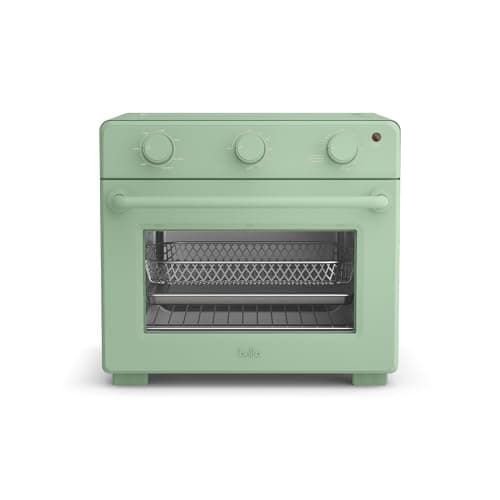 bella Air Fry Toaster Oven, 7 Preset Cooking Options, Dishwasher-Safe EverGood Coated Trays Included, 60-Minute Auto Shutoff w Audible Timer, Power Indicator Light, 1700 Watt, Seaglass
