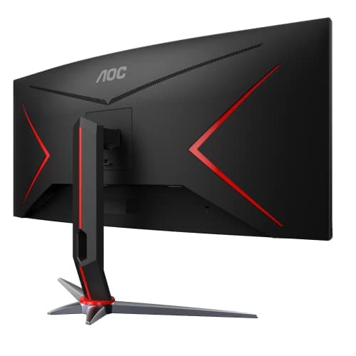 AOC CU34G2X 34" Curved Frameless Immersive Gaming Monitor, UltraWide QHD 3440x1440, VA Panel, 1ms 144Hz Adaptive-Sync, Height Adjustable, 3-Yr Zero Dead Pixels, Black/Red 5