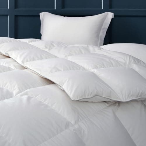 HYPREST Goose Feather Down Comforter King，Soft Lightweight Down Blanket Duvet Insert, 100% Cotton Shell - 8 Corner Tabs 6
