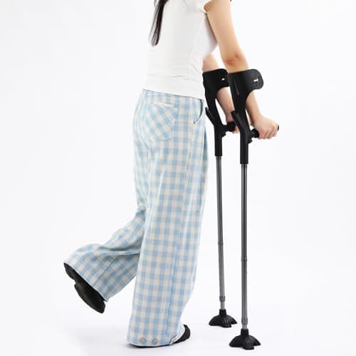 YOKABOZE 2 Pcs Forearm Crutch for Adults with Light, Foldable Lightweight and Adjustable with Handle Pads, Aluminum Crutches for Heavy Duty Work Walking (Black) 9