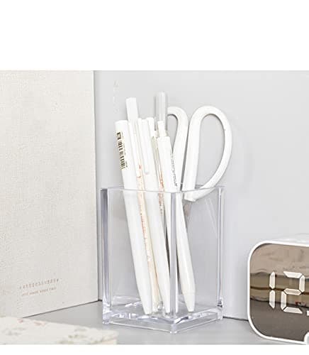 HSYMQ 2 Pack Clear Acrylic Pencil Pen Holder Cup, Makeup Brush Holder Acrylic Desk Accessories 7