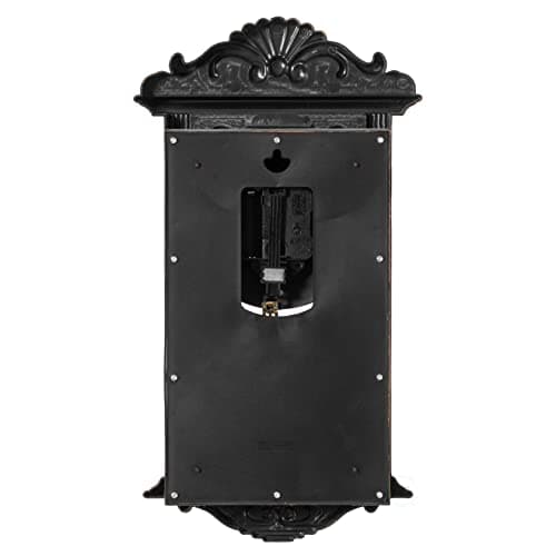 Clockswise Vintage Grandfather-Style Wall Clock with Wood-Effect Plastic Pendulum Battery-Operated for Home Decor Living Room Home Office Kitchen or Dining Room (Brown, 16 Inch) 6