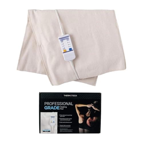 Professional Grade Heating Pad with Automatic Moist Heat by Thermotech, High-Heat Heating pad for Deep Penetrating Heat - 2nd Gen Version (Extra Large King Digital - 26" by 14")