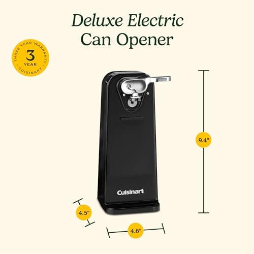 Cuisinart Deluxe Electric Can Opener, Single-Touch Automatic Can Opener, Easy-Clean Detachable Cutting Lever, Nonslip Base, CCO-50BKN, Black 6