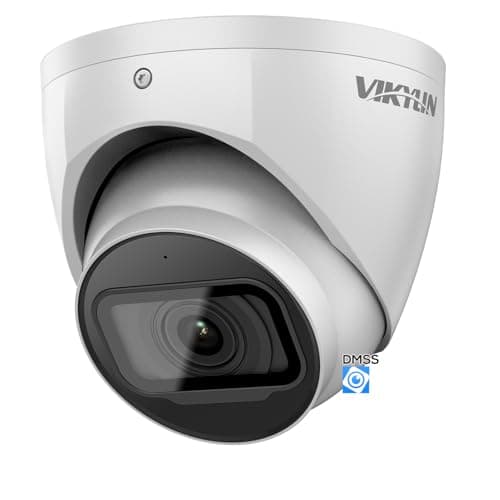 VIKYLIN 4K 8MP IP Security Camera,DMSS/SmartPss Lite,Starlight Dome with Built-in Mic, 256GB SD Card Slot, 2.8mm Lens, 98ft IR,IP67, Indoor Outdoor PoE Surveillance Camera