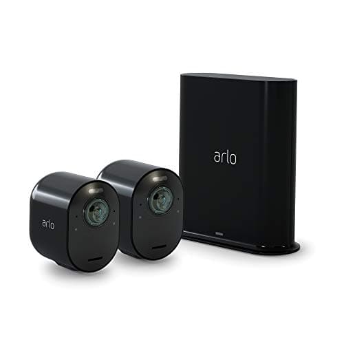 Arlo Ultra 2 Spotlight Camera 4K HDR (2 Cameras, SmartHub Included & Required) | Wireless Home Security Camera | Color Night Vision, Motion Sensor, 180º View, 2-Way Audio, Black