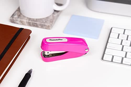 Praxxis Pro Office Supplies - Aria-Plus Half-Strip Mini Stapler - Durable, Compact, and Colorful Stapler for Office and Travel Use, Compatible with Standard 26/6 Staples, Pink 5