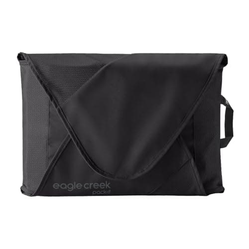 Eagle Creek Pack-It Reveal Garment Folder - Travel Garment Bag with Compression Wings to Maximize Luggage Space - Convenient Top Handle - Quick Drying Material - Black - Large