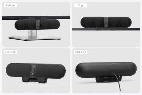 Computer Speakers for Desktop PC Monitor, USB Plug-in, Wired, Computer Soundbar for PC, Laptop Speakers with Adaptive-Channel-Switching, Loud Sound, Deep Bass, USB C Adapter, Easy to Clip on Monitor 7