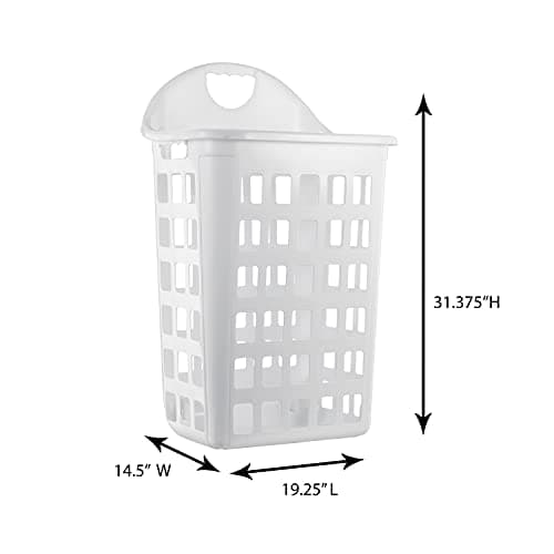 United Solutions Rolling Hamper with Built-In Handle, Two Bushel Capacity Holds 3 Loads of Laundry, Smooth-Gliding Thermo-Rubber Wheels, White, Ventilated Design 7