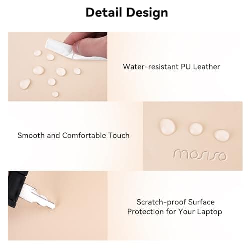 MOSISO Laptop Case 13 inch, 13 inch Laptop Sleeve Compatible with MacBook Air M4 M3 M2 M1 2025-2018 / Pro M2 M1 2025-2016, Faux Suede Leather Case with Small Bag, Apricot 5
