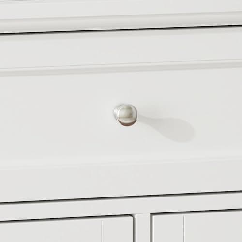 ROMSHINE Nursery Dresser with Changing Table Top, 46" W Baby Dresser with 2 Drawers, Laundry Basket & Raised Guard, Infant Diaper Changing Storage Organize Station for Nursery and Baby Bedroom, White 7