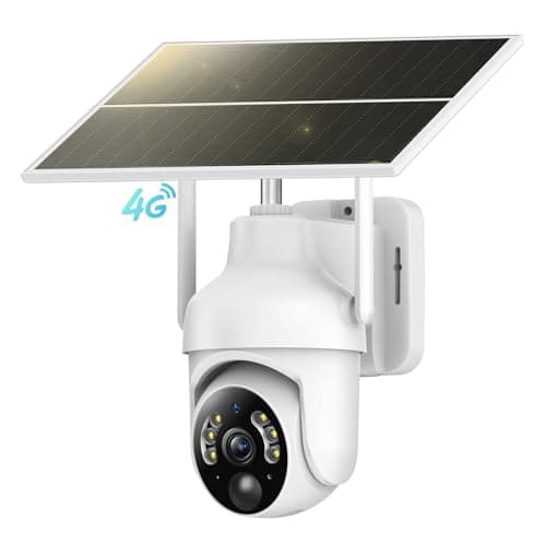 Tefrio 4G LTE Cellular Security Camera Supports Unlimited Data Plan, 2K Live View, 360° Panoramic Viewing, Color Night Vision, Motion Alerts, Remote Access, Solar Powered, No WiFi Needed for Outdoor