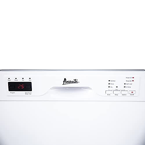 Avanti Dishwasher 24-Inch Built In with 3 Wash Options and Automatic Cycles, Stainless Steel Construction with Electronic Control LED Display, Low Noise Rating, 57 dB, White 8