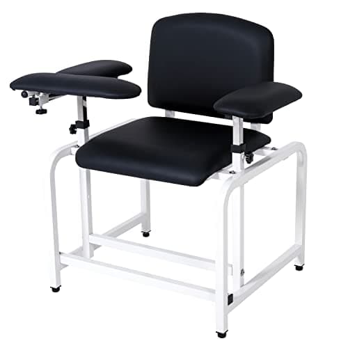 COOLWAVE Extra Thick Padded Phlebotomy Chair with Arms Black