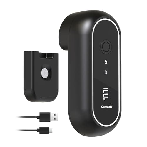 Canslab Turbo Rechargeable Can Opener - Professional Grade Blade, Auto-Stop, LED Battery Life Display, Wall-mountable, Side Cut Electric Can Opener for Smooth Edge, Hands-free Operation,USB-C Charging